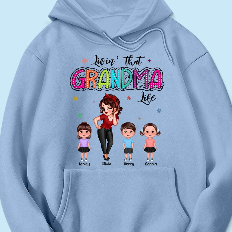 Livin‘ That Grandma Mom Life Pretty Woman & Kids Summer Vibe Personalized Shirt
