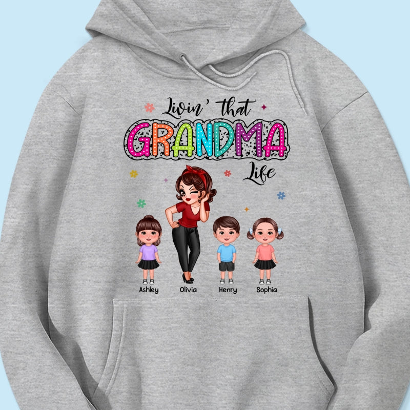 Livin‘ That Grandma Mom Life Pretty Woman & Kids Summer Vibe Personalized Shirt
