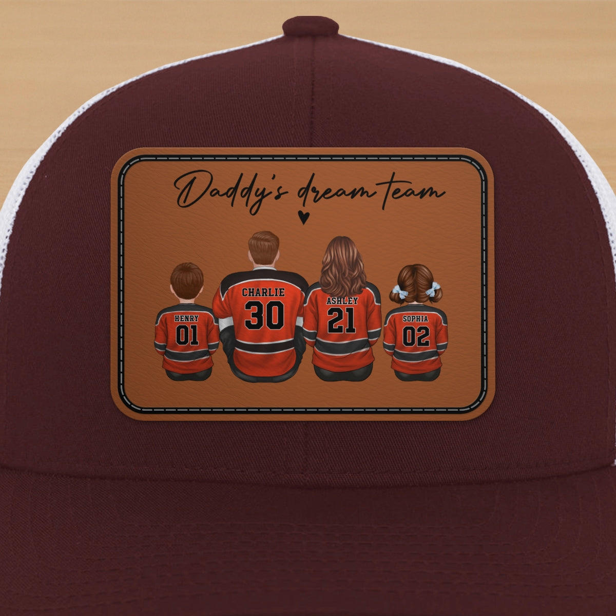 Hockey Daddy's Dream Team Personalized Trucker Hat, Father's Day Snapback, Gift for Hockey Dads
