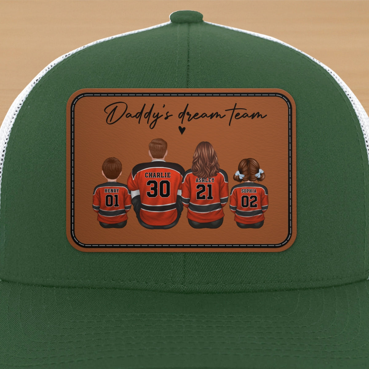 Hockey Daddy's Dream Team Personalized Trucker Hat, Father's Day Snapback, Gift for Hockey Dads