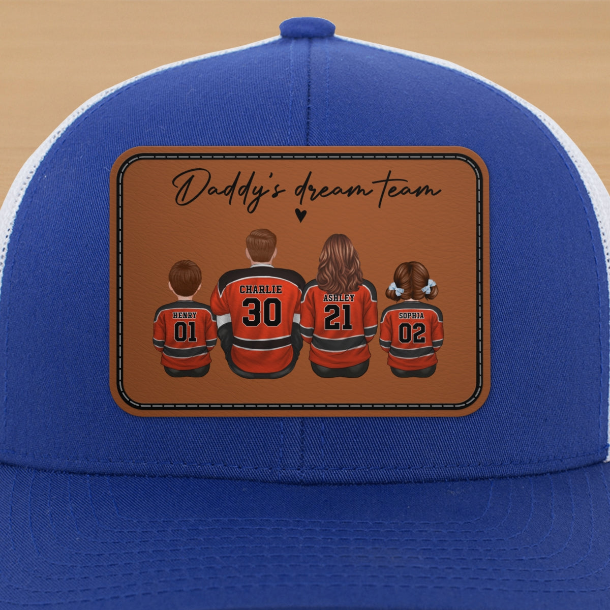 Hockey Daddy's Dream Team Personalized Trucker Hat, Father's Day Snapback, Gift for Hockey Dads