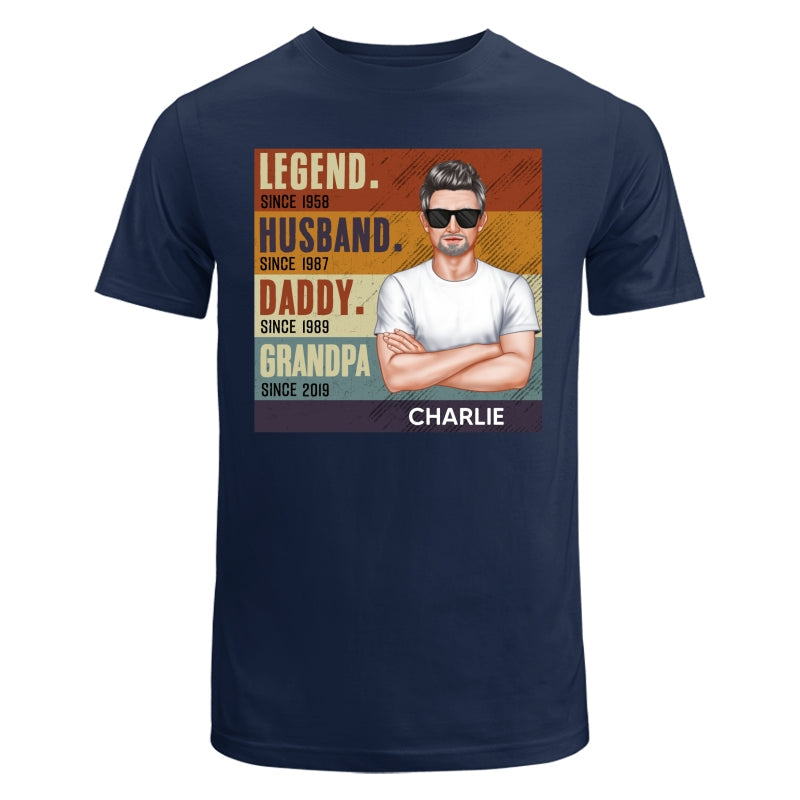 Dad Grandpa Crossed Arm Legend Retro Personalized Shirt