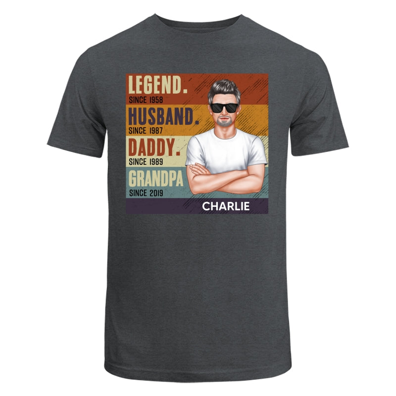 Dad Grandpa Crossed Arm Legend Retro Personalized Shirt