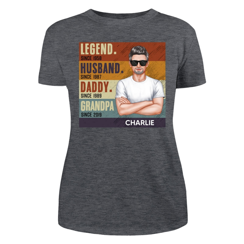 Dad Grandpa Crossed Arm Legend Retro Personalized Shirt