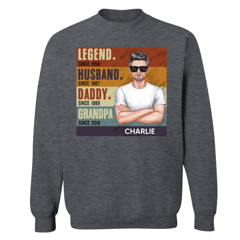 Dad Grandpa Crossed Arm Legend Retro Personalized Shirt