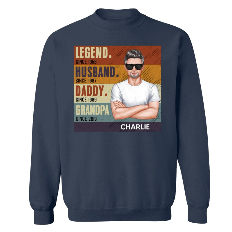 Dad Grandpa Crossed Arm Legend Retro Personalized Shirt