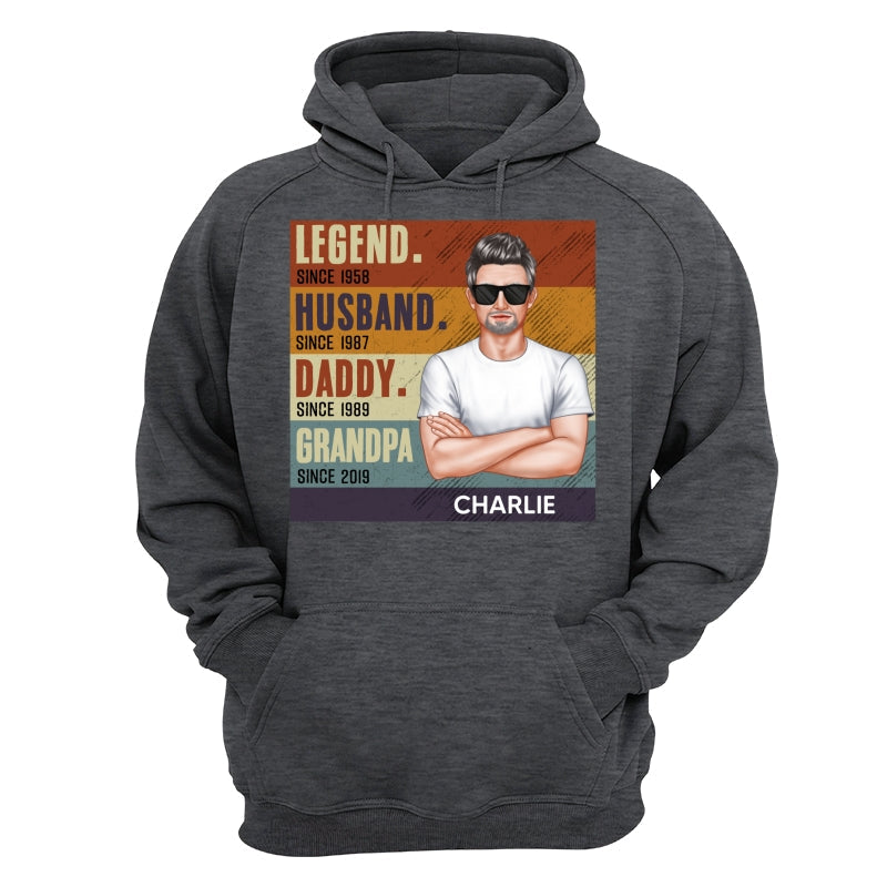 Dad Grandpa Crossed Arm Legend Retro Personalized Shirt
