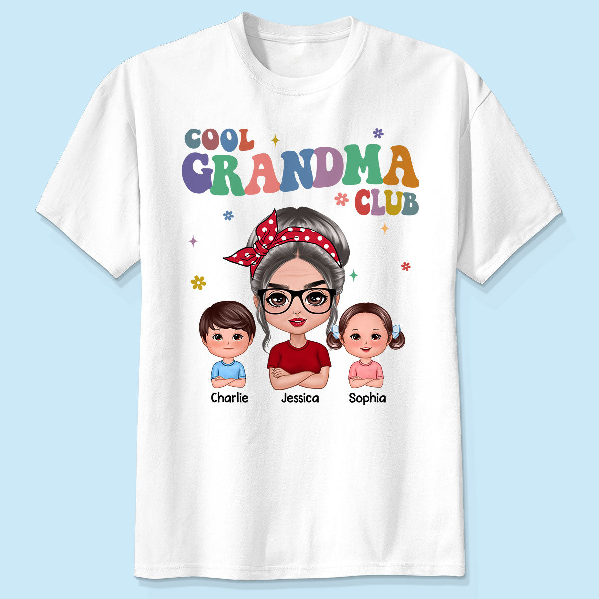 Cool Grandma Club Grandma And Grandkids Personalized Shirt