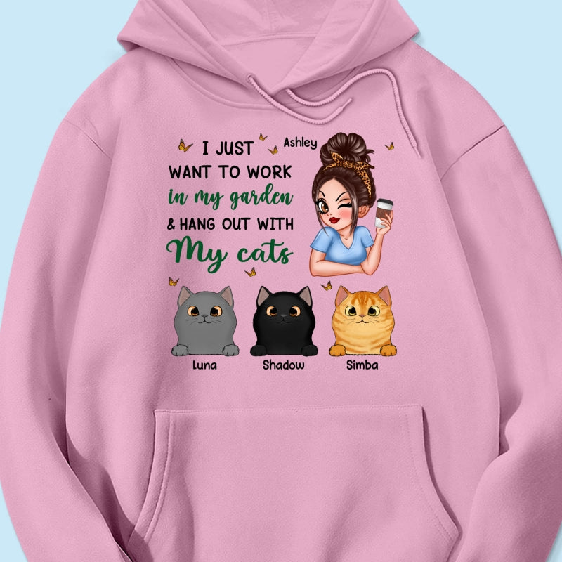 Work In My Garden And Hang Out With My Cats Plant Lady Personalized Shirt