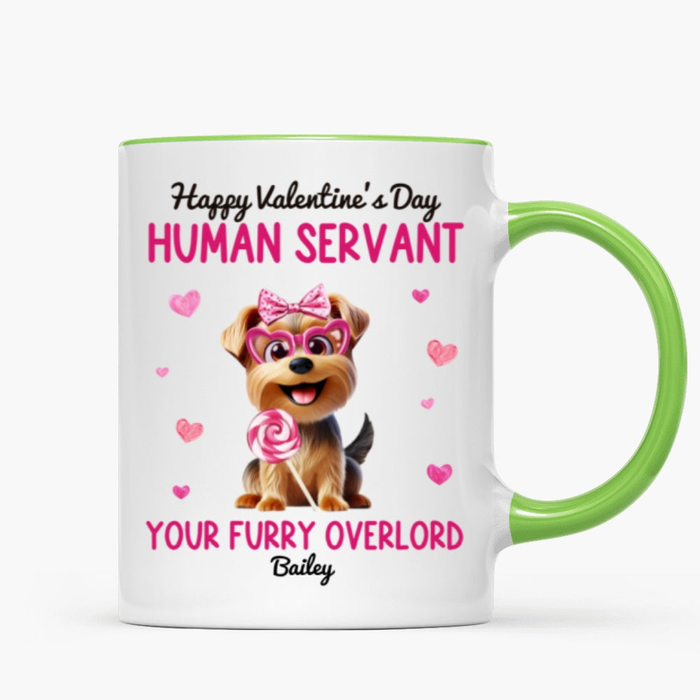 Funny Cartoon Dogs Happy  Human Servant Personalized Mug,  Gift For Dog Lovers, Dog Moms
