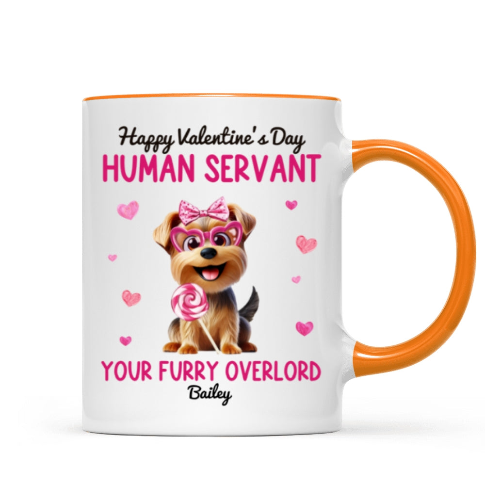 Funny Cartoon Dogs Happy  Human Servant Personalized Mug,  Gift For Dog Lovers, Dog Moms
