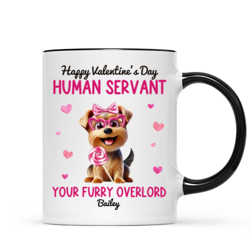 Funny Cartoon Dogs Happy  Human Servant Personalized Mug,  Gift For Dog Lovers, Dog Moms