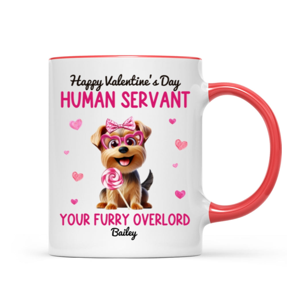Funny Cartoon Dogs Happy  Human Servant Personalized Mug,  Gift For Dog Lovers, Dog Moms