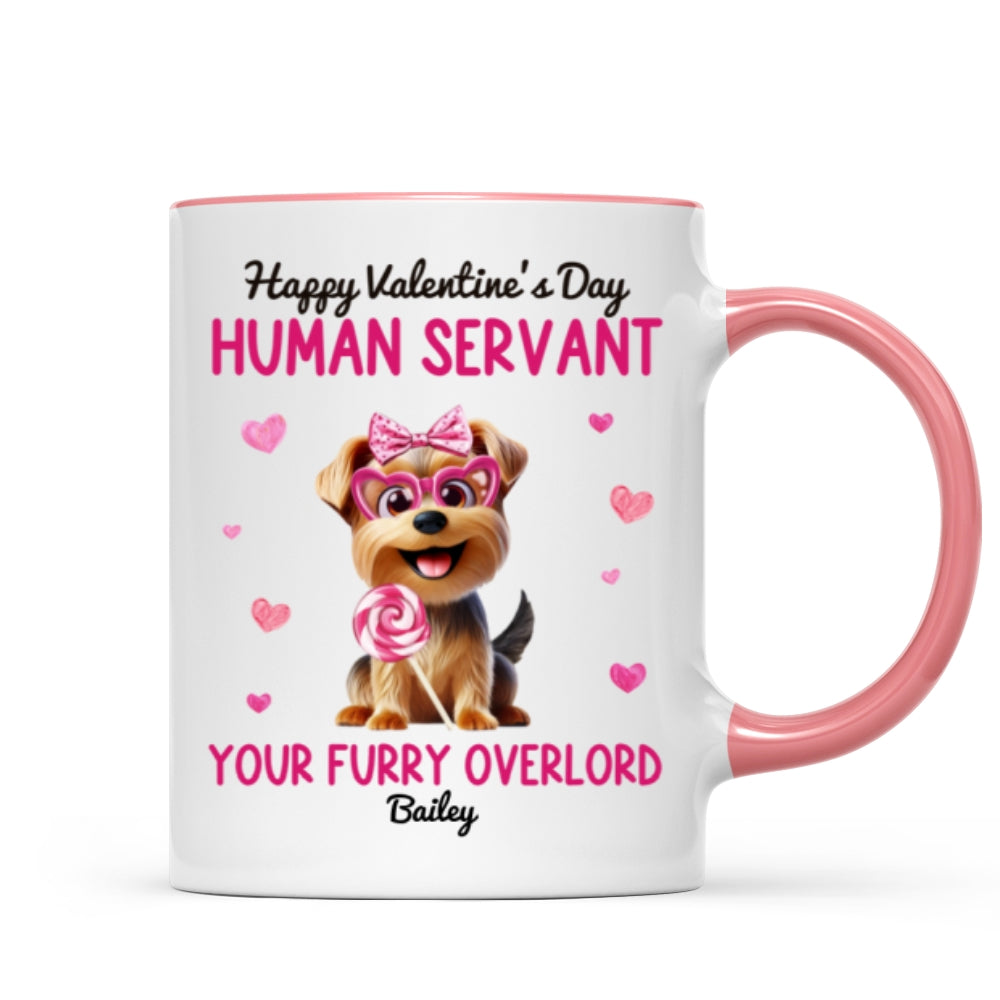 Funny Cartoon Dogs Happy  Human Servant Personalized Mug,  Gift For Dog Lovers, Dog Moms