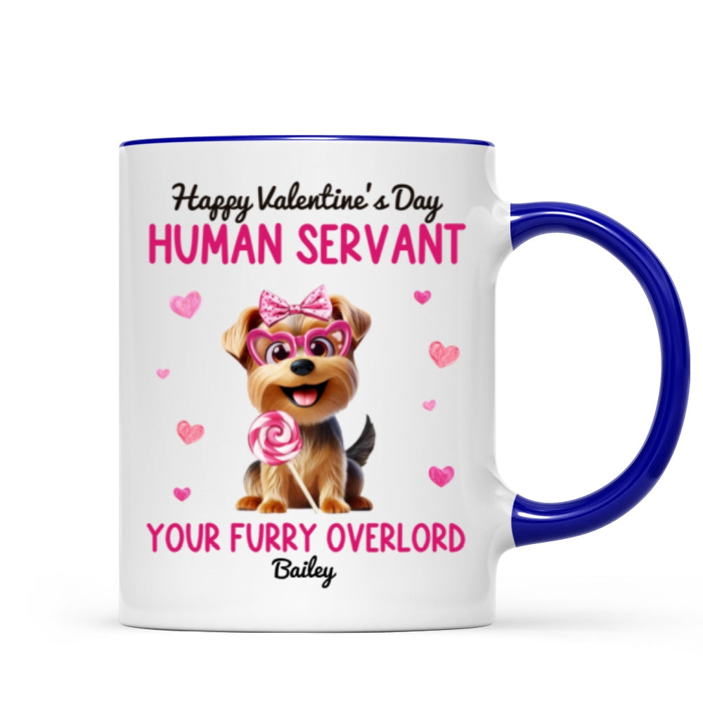 Funny Cartoon Dogs Happy  Human Servant Personalized Mug,  Gift For Dog Lovers, Dog Moms