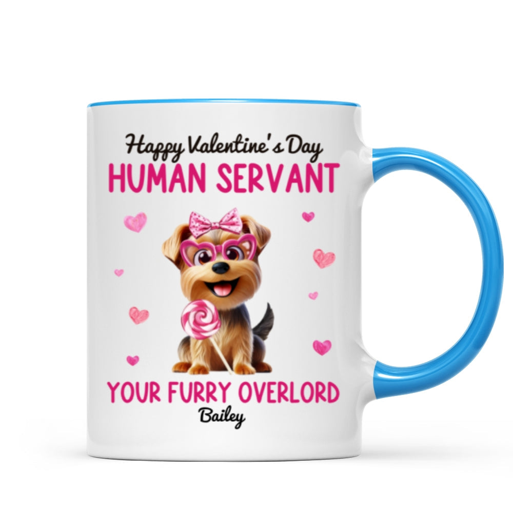 Funny Cartoon Dogs Happy  Human Servant Personalized Mug,  Gift For Dog Lovers, Dog Moms