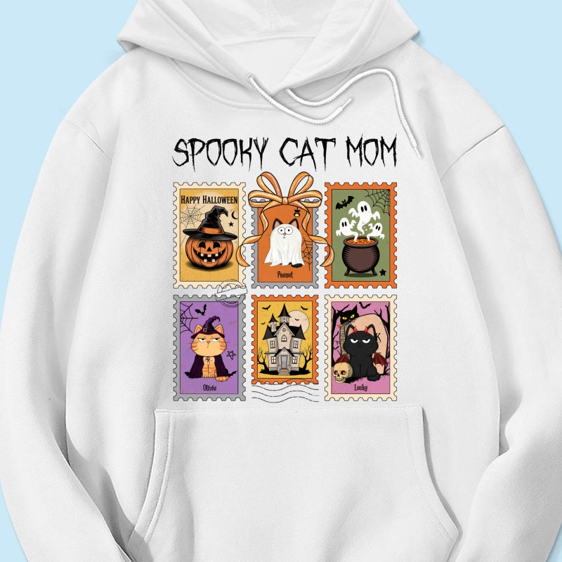 Spooky Cats Retro Stamp Theme Personalized Halloween Shirt