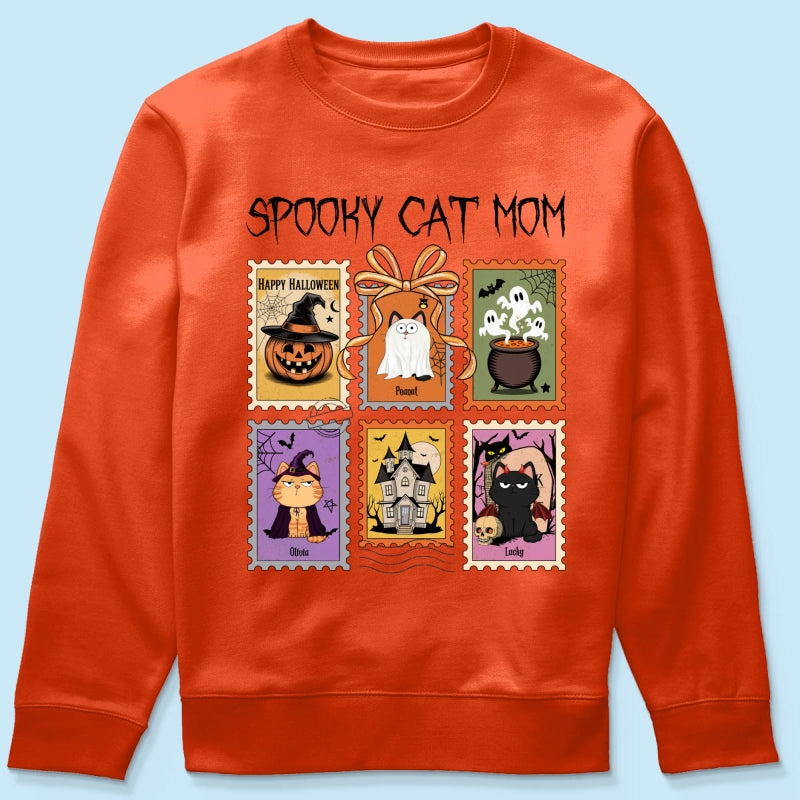 Spooky Cats Retro Stamp Theme Personalized Halloween Shirt