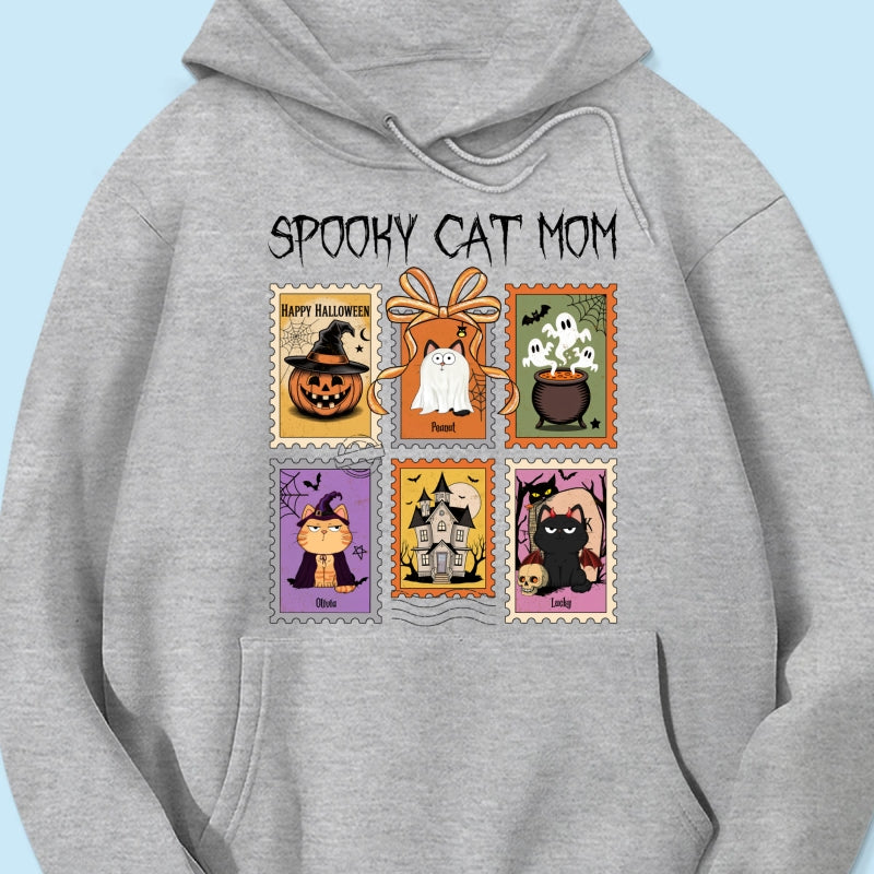 Spooky Cats Retro Stamp Theme Personalized Halloween Shirt