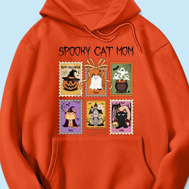 Spooky Cats Retro Stamp Theme Personalized Halloween Shirt