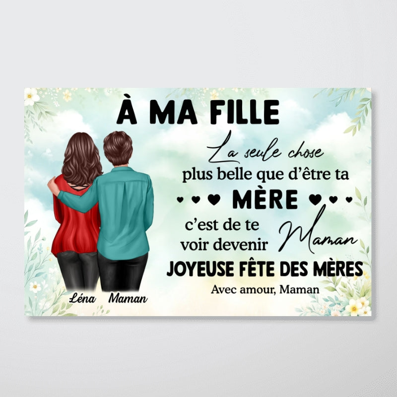 ma fille – Te voir devenir maman – Affiche personnalise – Cadeau de Fte des Mres pour ma fille