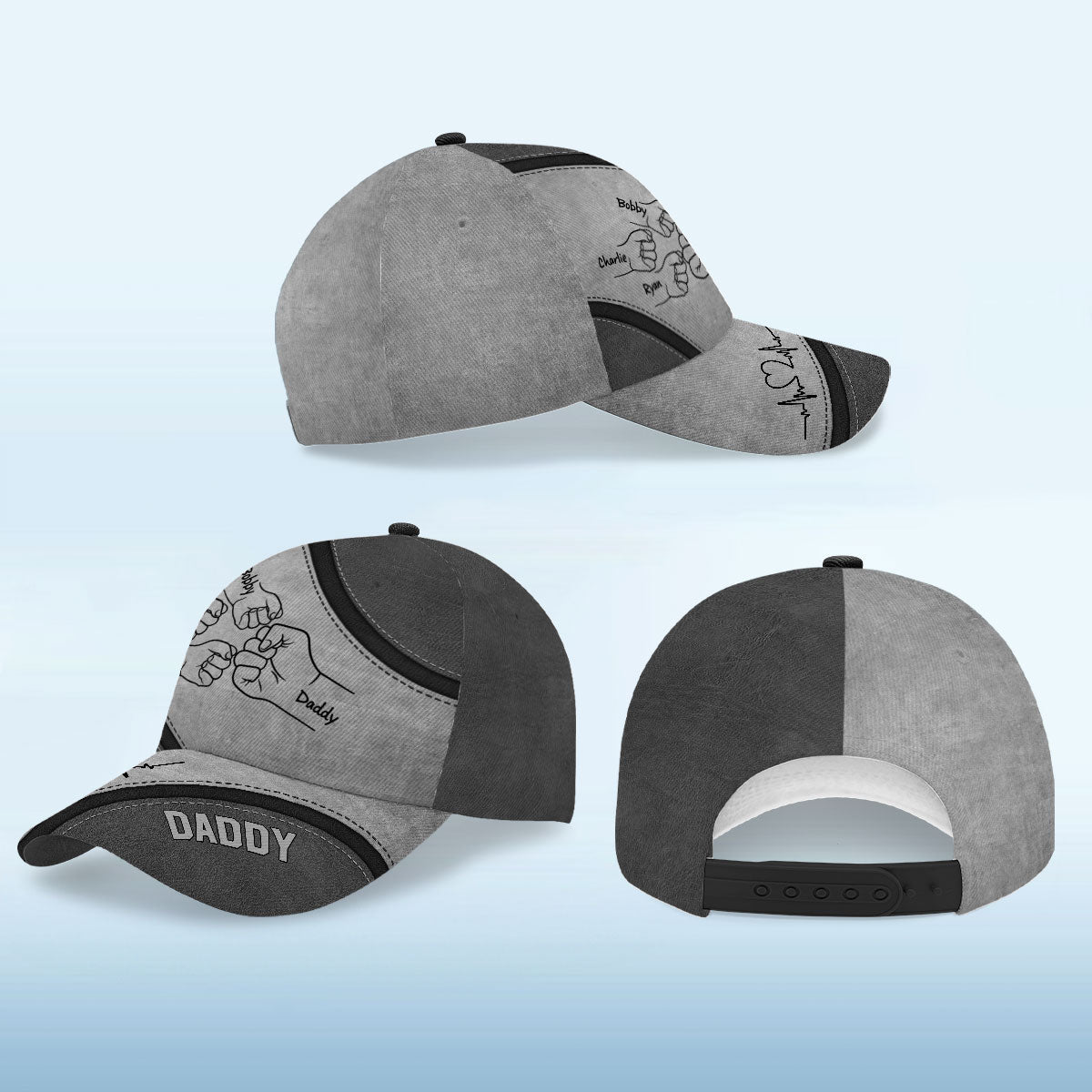 Daddy's Team Fist Bump - Personalized Classic Cap - Gift For Dad, Gift For Husband, Gift For Grandpa