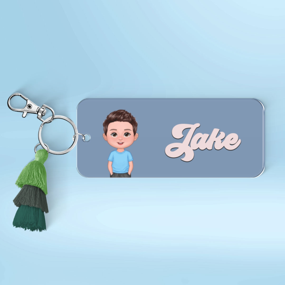 Cute Kid Personalized 2-Layer Acrylic Keychain, Name Tag, Back To School Gift