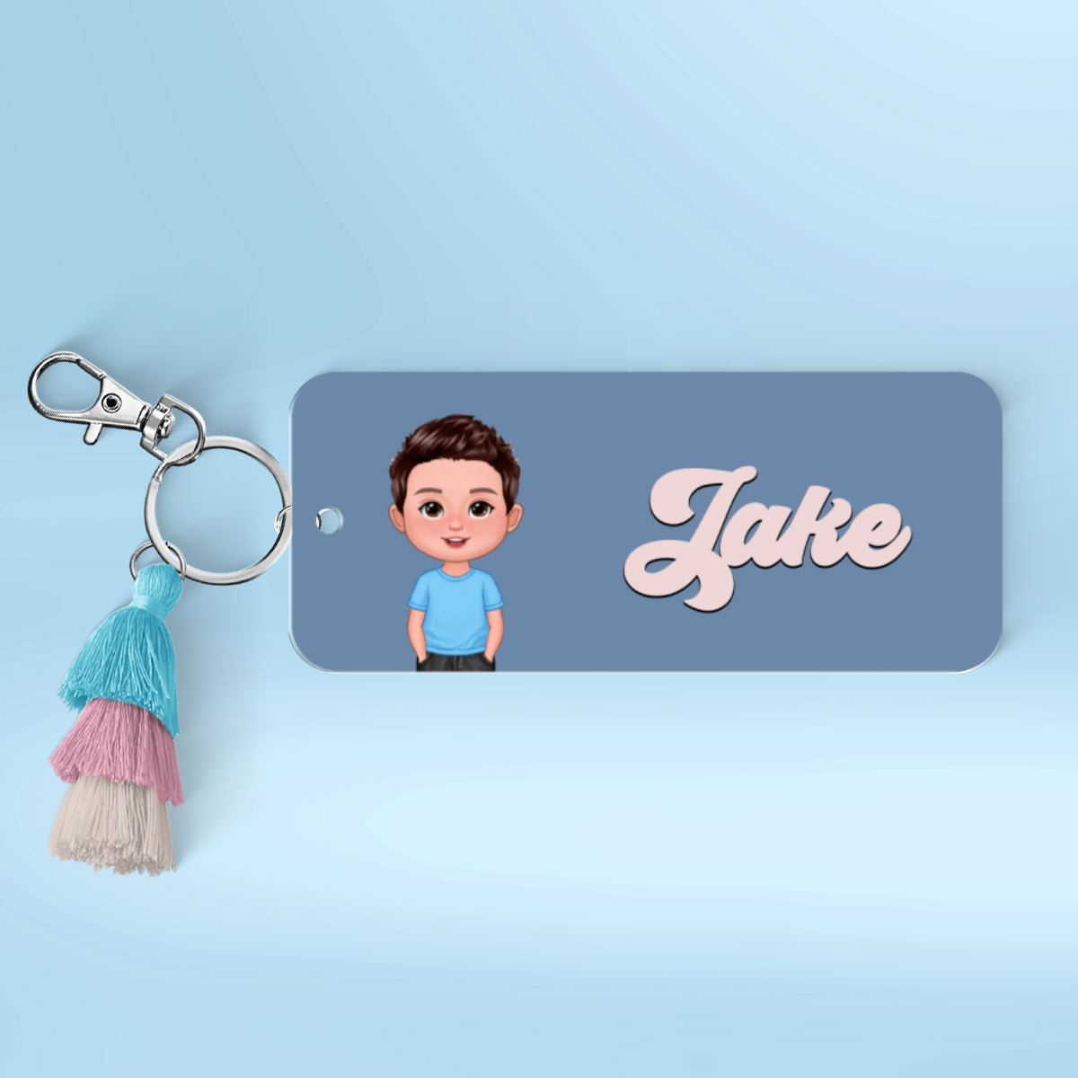 Cute Kid Personalized 2-Layer Acrylic Keychain, Name Tag, Back To School Gift