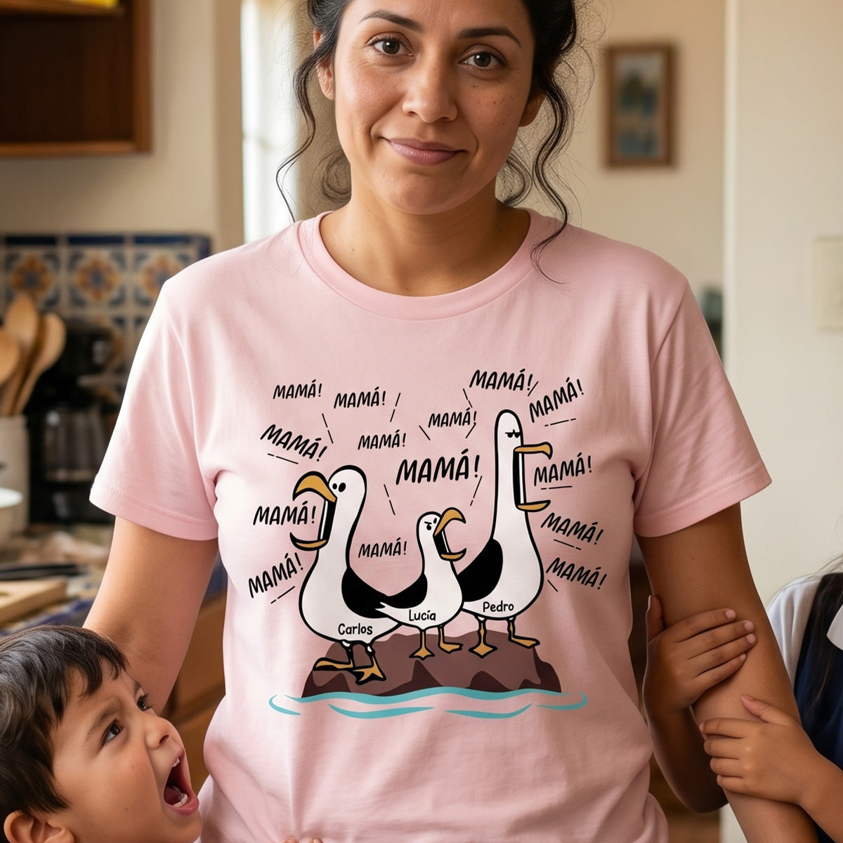 Gaviota Mam Mam Mam - Camiseta Personalizada - Regalo Divertido del Da de la Madre para Mam