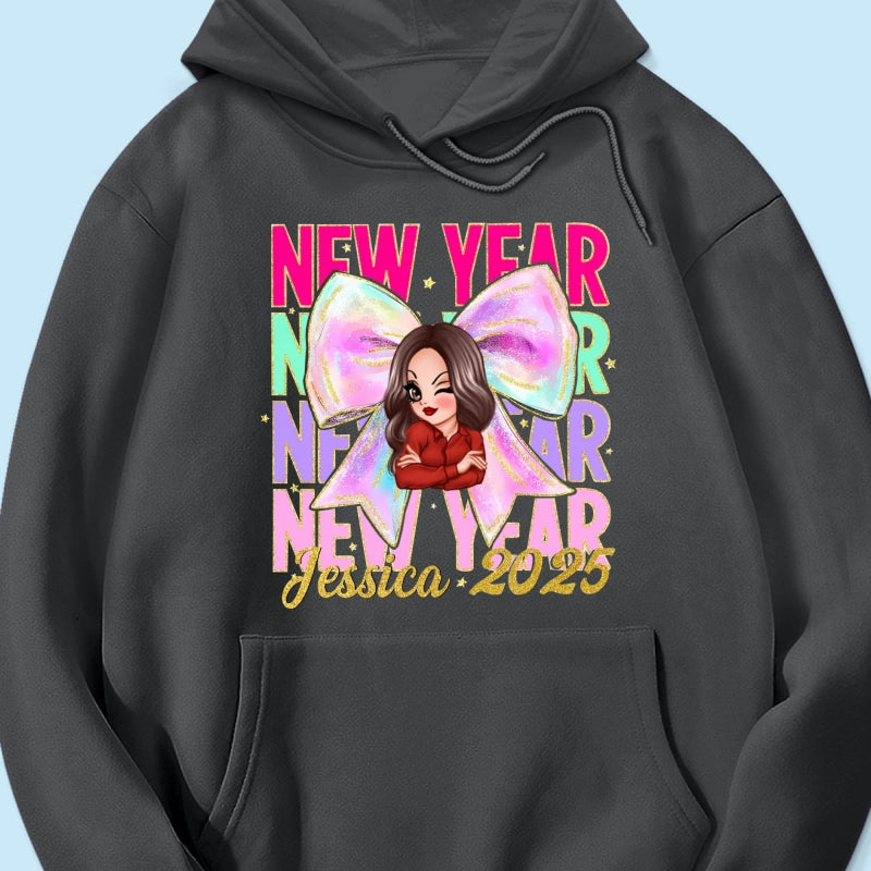 New year Coquette 2025, Happy New Year 2025 Retro Personalized Shirt, 12 New Chapters