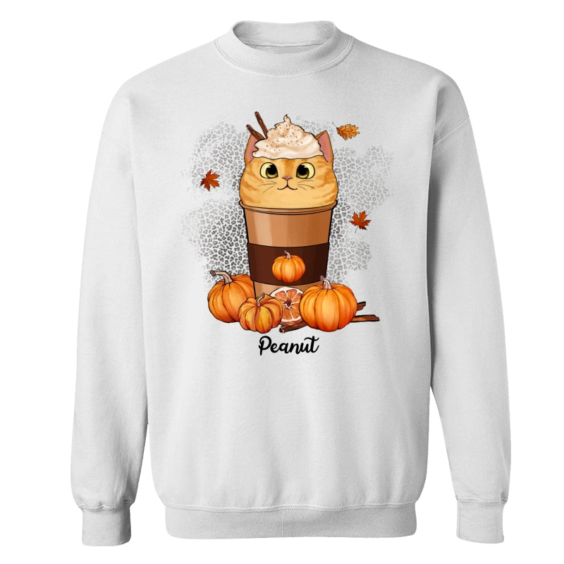 Cats In Pumpkin Spice Latte Fall Season Personalized Shirt