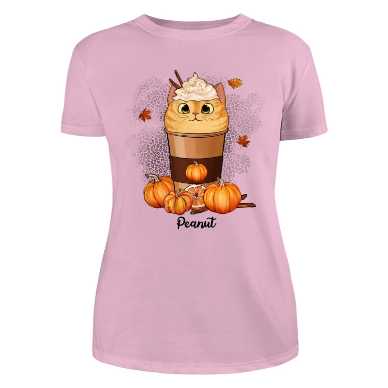 Cats In Pumpkin Spice Latte Fall Season Personalized Shirt