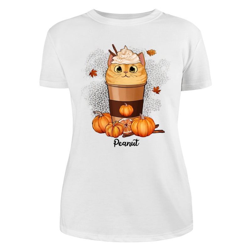 Cats In Pumpkin Spice Latte Fall Season Personalized Shirt