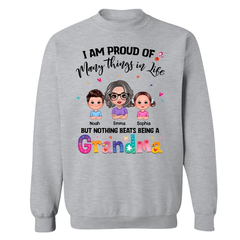 Nothing Beats Being A Grandma Doll Woman With Kids Personalized Shirt