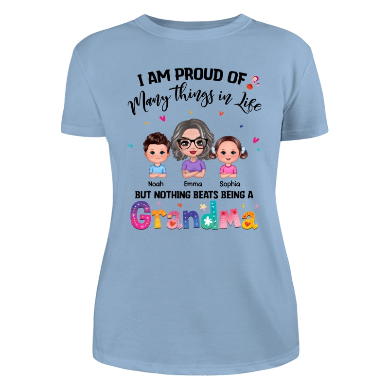 Nothing Beats Being A Grandma Doll Woman With Kids Personalized Shirt