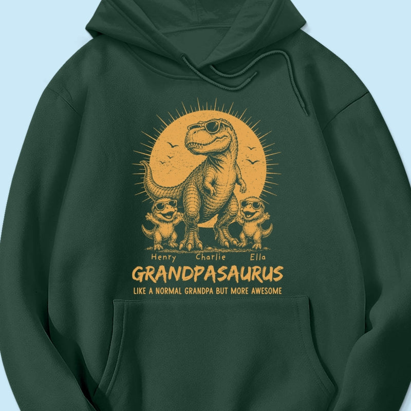 Retro Yellow Vintage Grandpasaurus - Personalized Shirt - Funny Father's Day Gift For Dad, Husband
