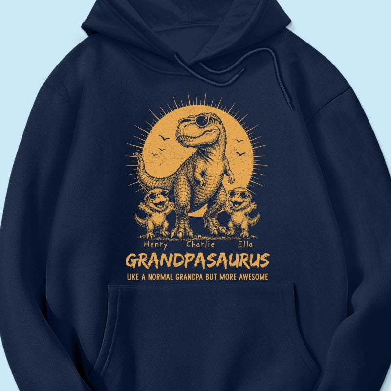 Retro Yellow Vintage Grandpasaurus - Personalized Shirt - Funny Father's Day Gift For Dad, Husband