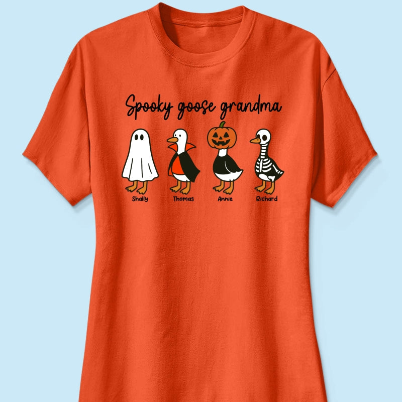 Halloween Funny Cute Spooky Goose Grandma Personalized Shirt