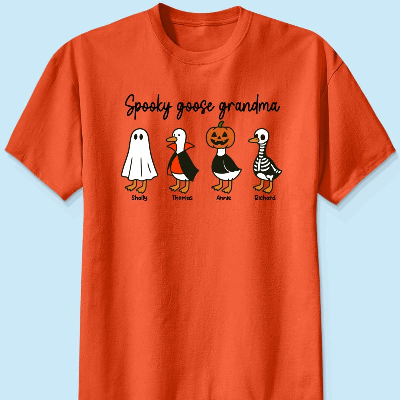 Halloween Funny Cute Spooky Goose Grandma Personalized Shirt