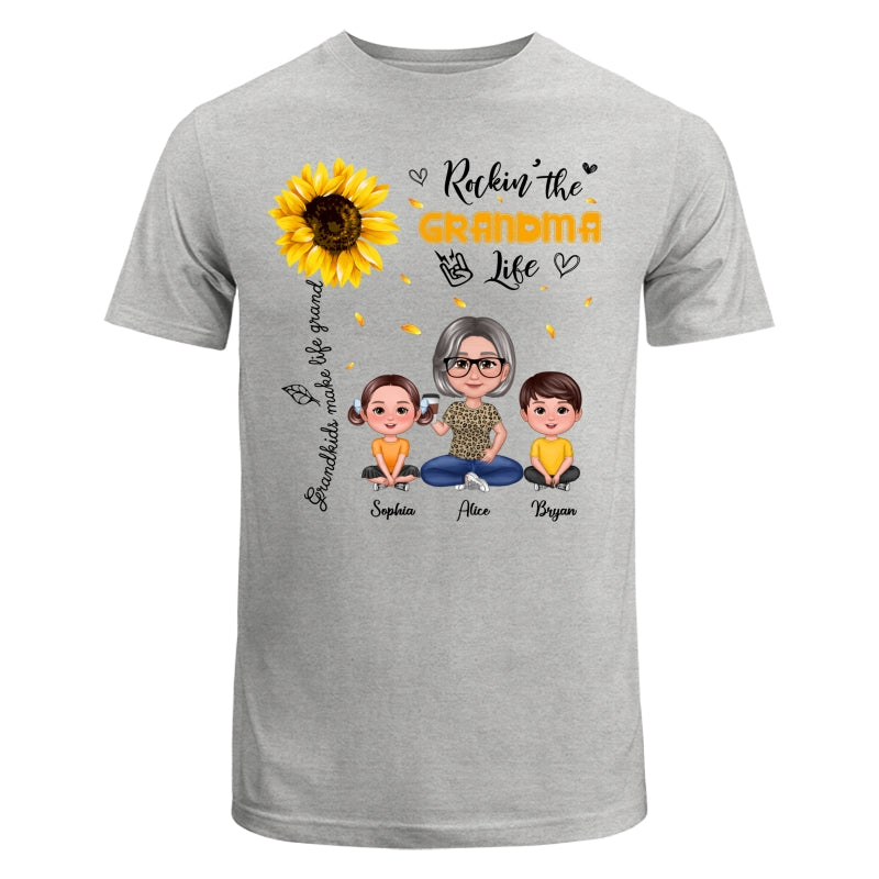 Rockin‘ The Grandma Life Sunflower Pretty Doll Personalized Shirt