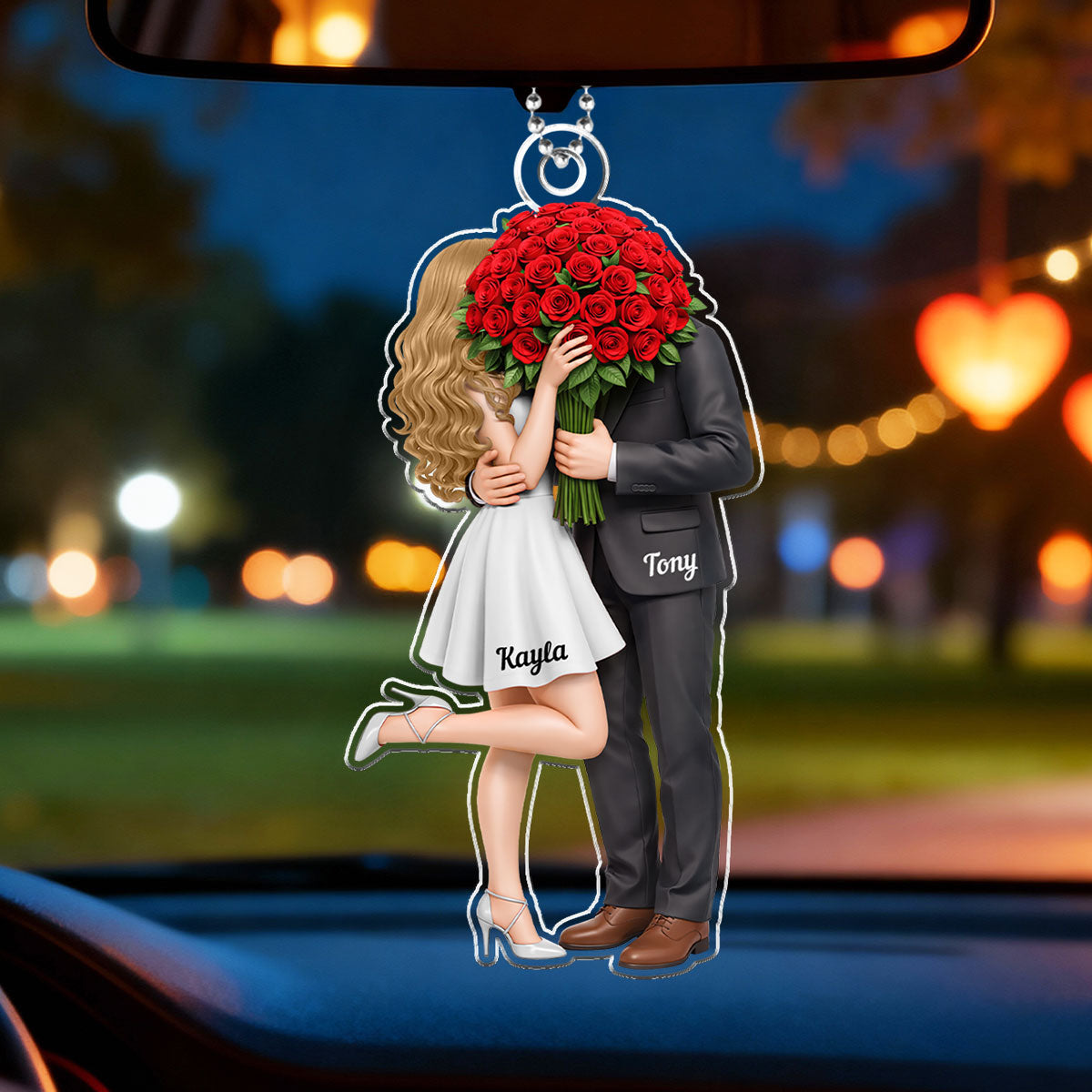 Forever Without Saying a Word Elegant Couple - Personalized Car Hanger - Valentine's Gift For Him, For Her, For Couple