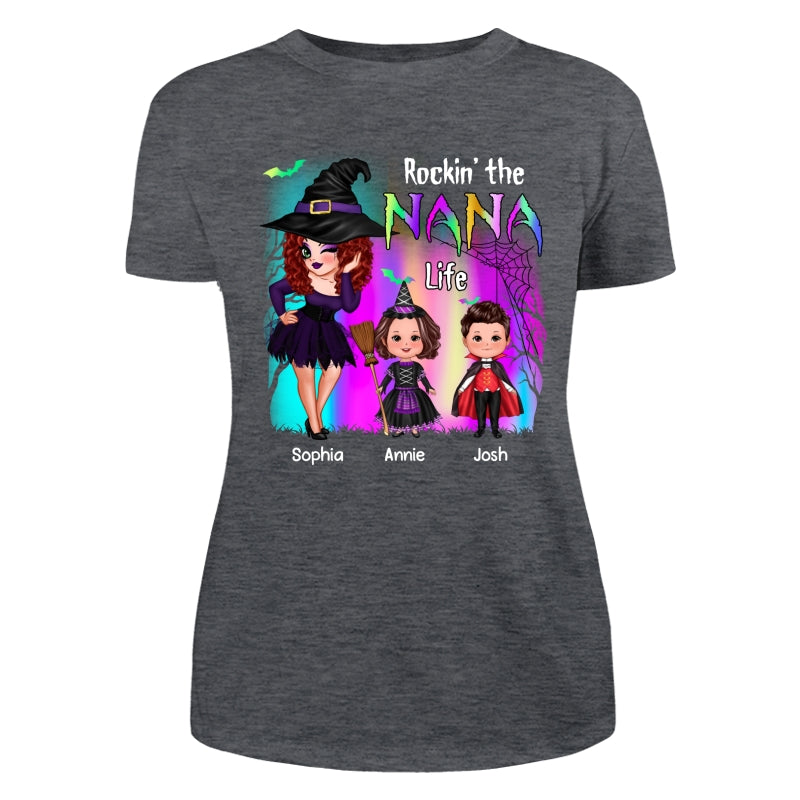 Rockin‘ The Nana Life Halloween Aurora Personalized Shirt