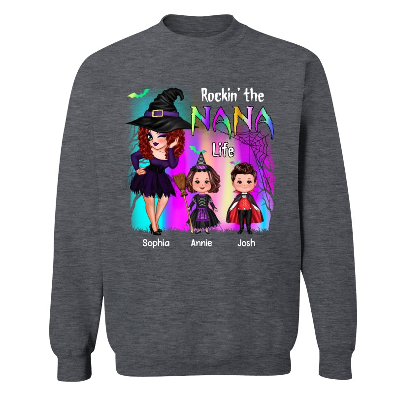 Rockin‘ The Nana Life Halloween Aurora Personalized Shirt