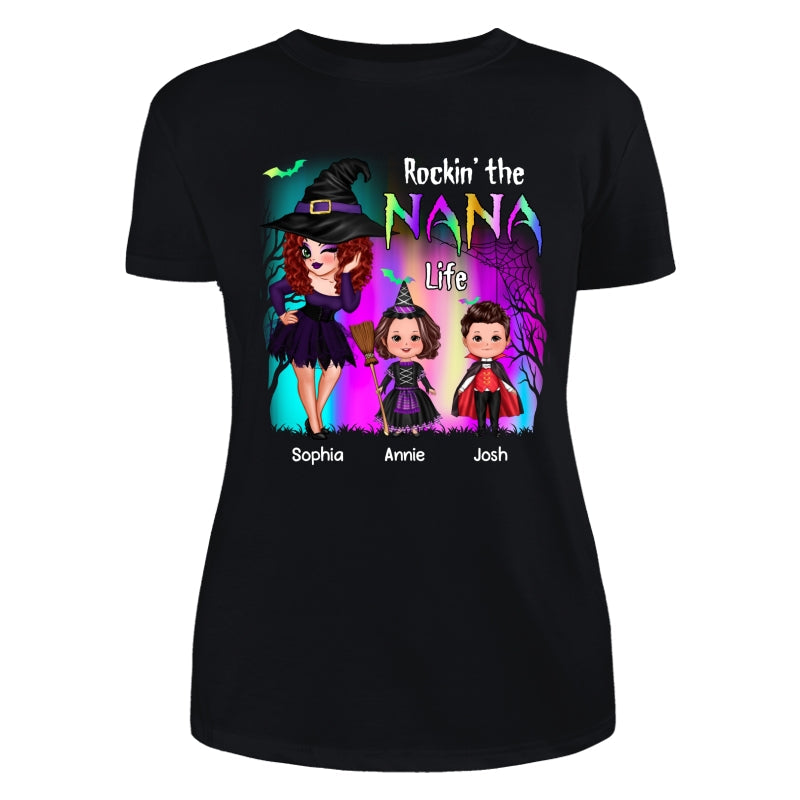 Rockin‘ The Nana Life Halloween Aurora Personalized Shirt