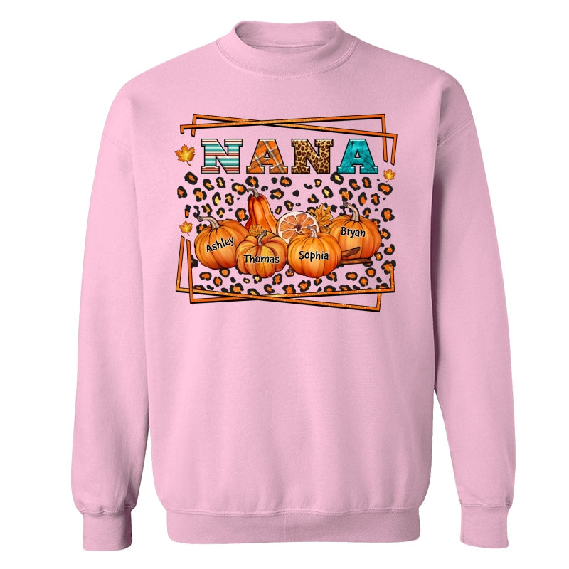 Fall Season Grandma Leopard Pumpkins Personalized Shirt