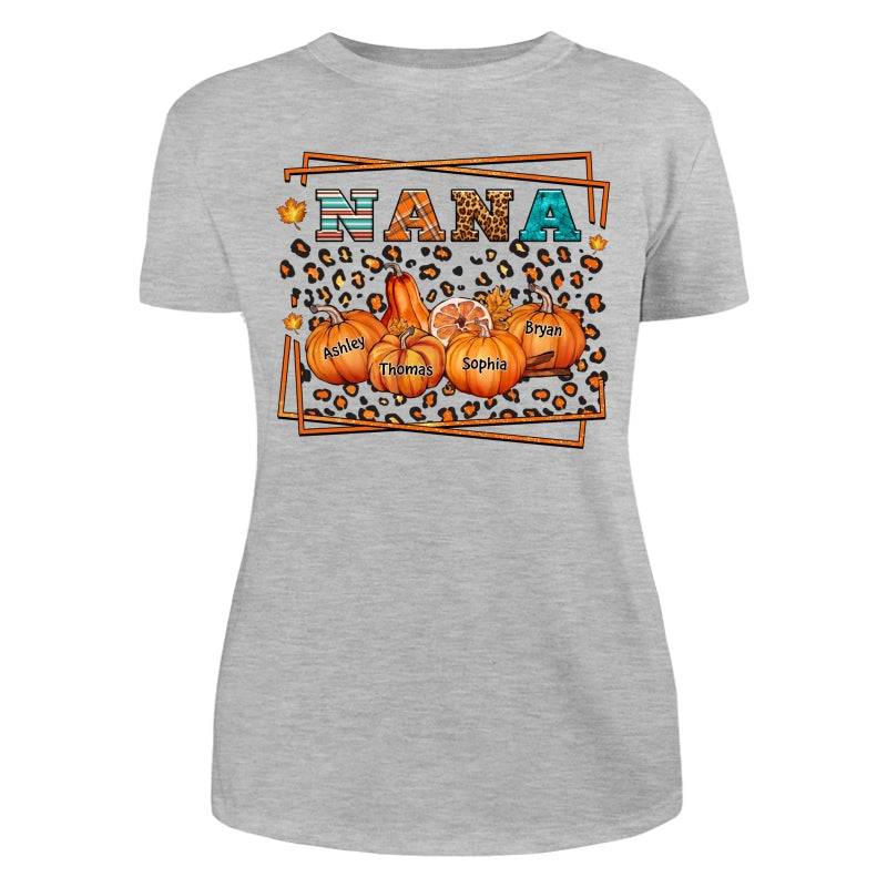 Fall Season Grandma Leopard Pumpkins Personalized Shirt