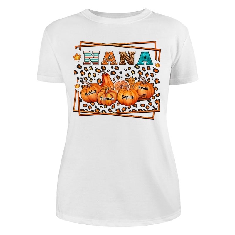 Fall Season Grandma Leopard Pumpkins Personalized Shirt