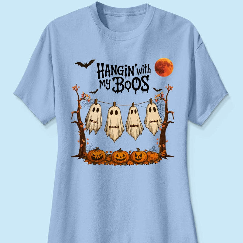 Hangin' With My Boos Halloween Personalized Shirt, Gift For Grandma