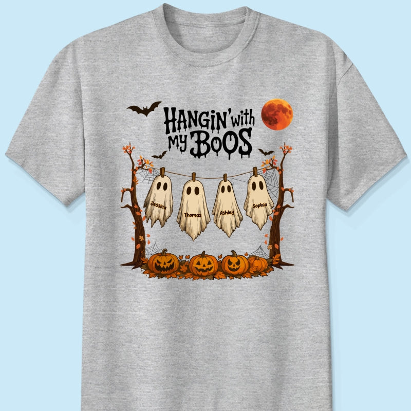 Hangin' With My Boos Halloween Personalized Shirt, Gift For Grandma