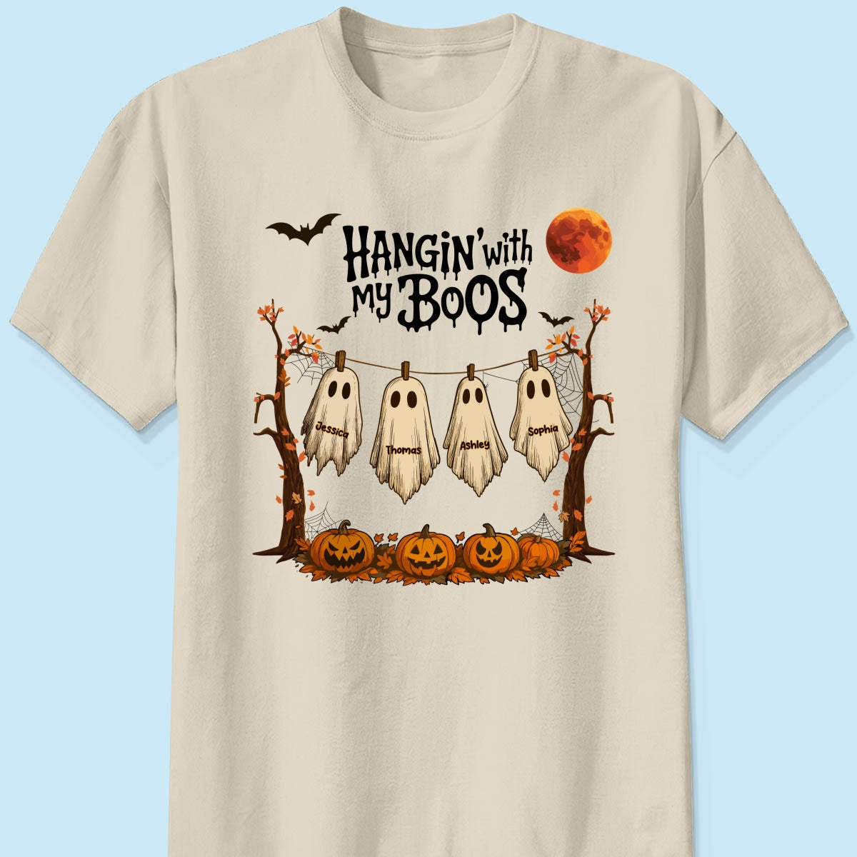 Hangin' With My Boos Halloween Personalized Shirt, Gift For Grandma